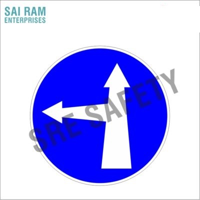 Compulsory Ahead or Turn Left Sign