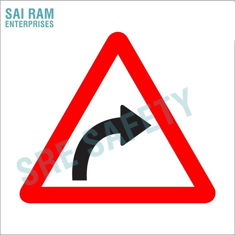 Sharp Right Hand Curve Warning Sign